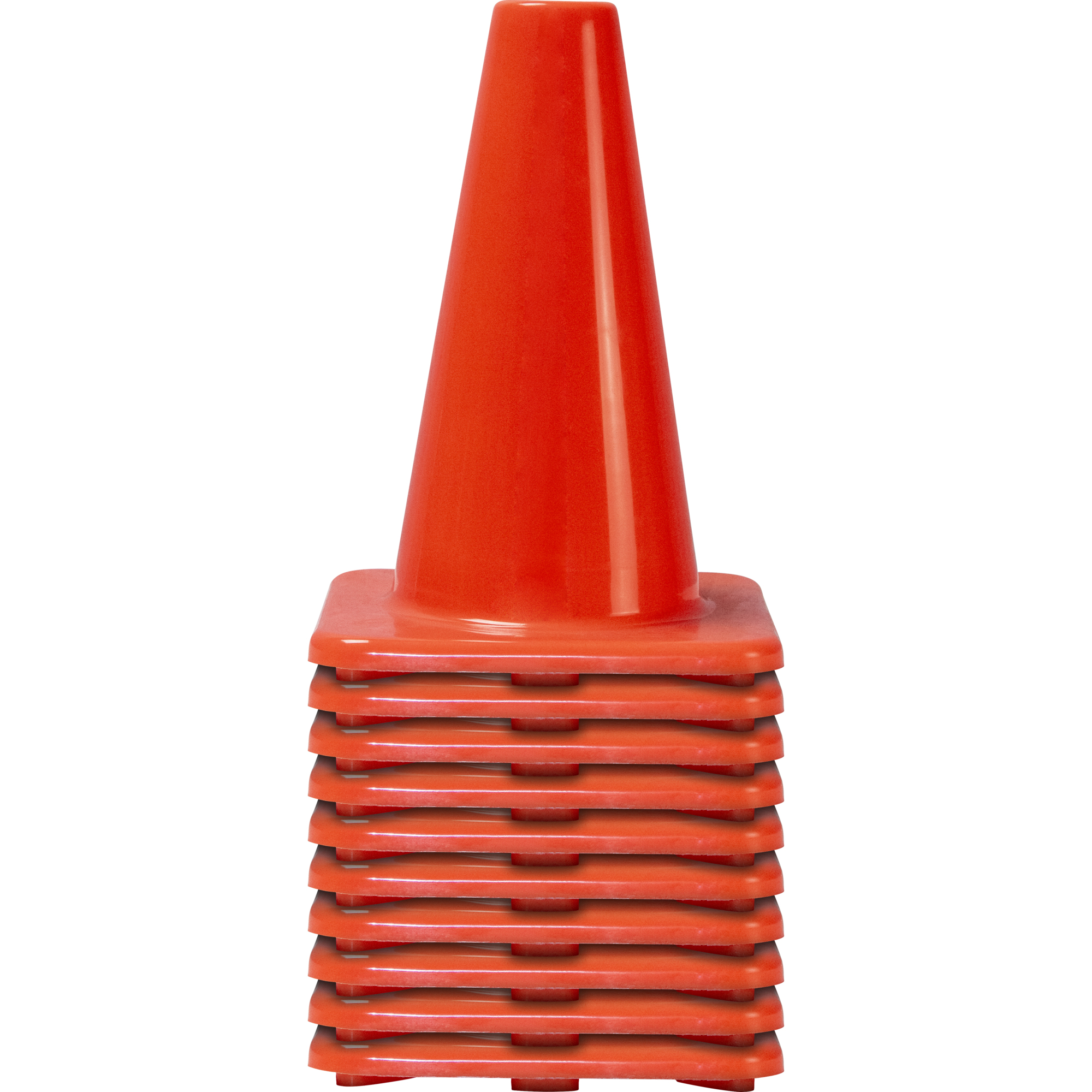 SAS Safety, 10 Traffic Cones Solid Orange 12in. (Full Case), Color Fluorescent Orange, Height 12 in, Included (qty.) 10 Model# 7500-12